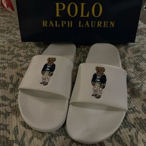 Polo by Ralph Lauren White Slide Sandals